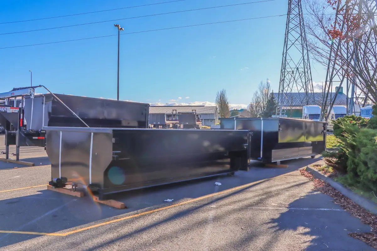 Roll-off dumpster ready for waste disposal at job site for Construction Dumpster Rental in Kings Point